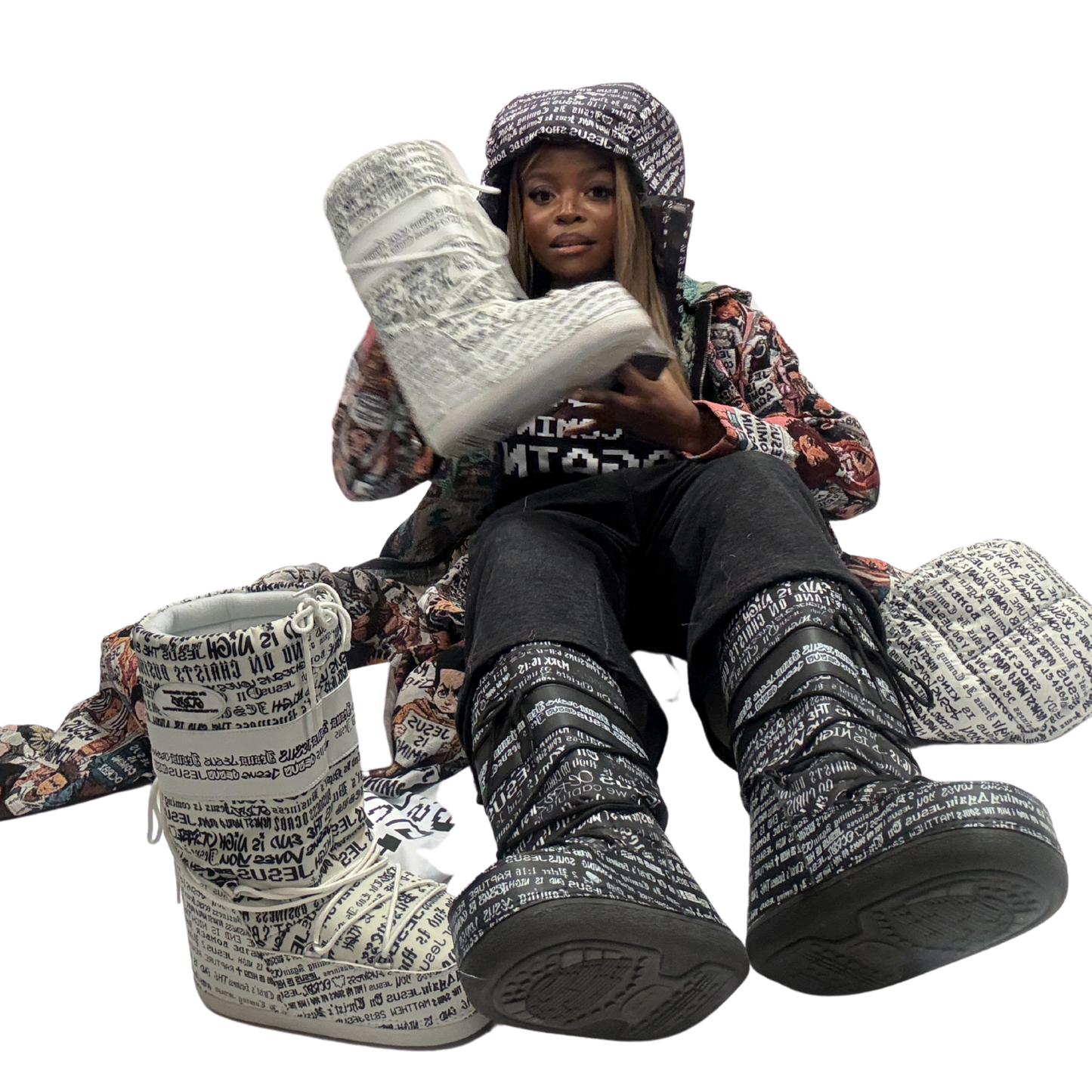 OCRBZ - "Shoe Inside Bombers" - Moon Boots - White