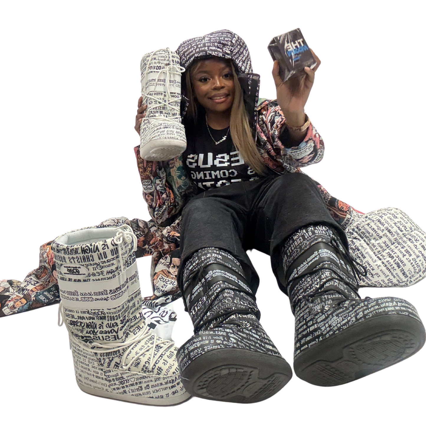 OCRBZ - "Shoe Inside Bombers" Moon Boots – Black