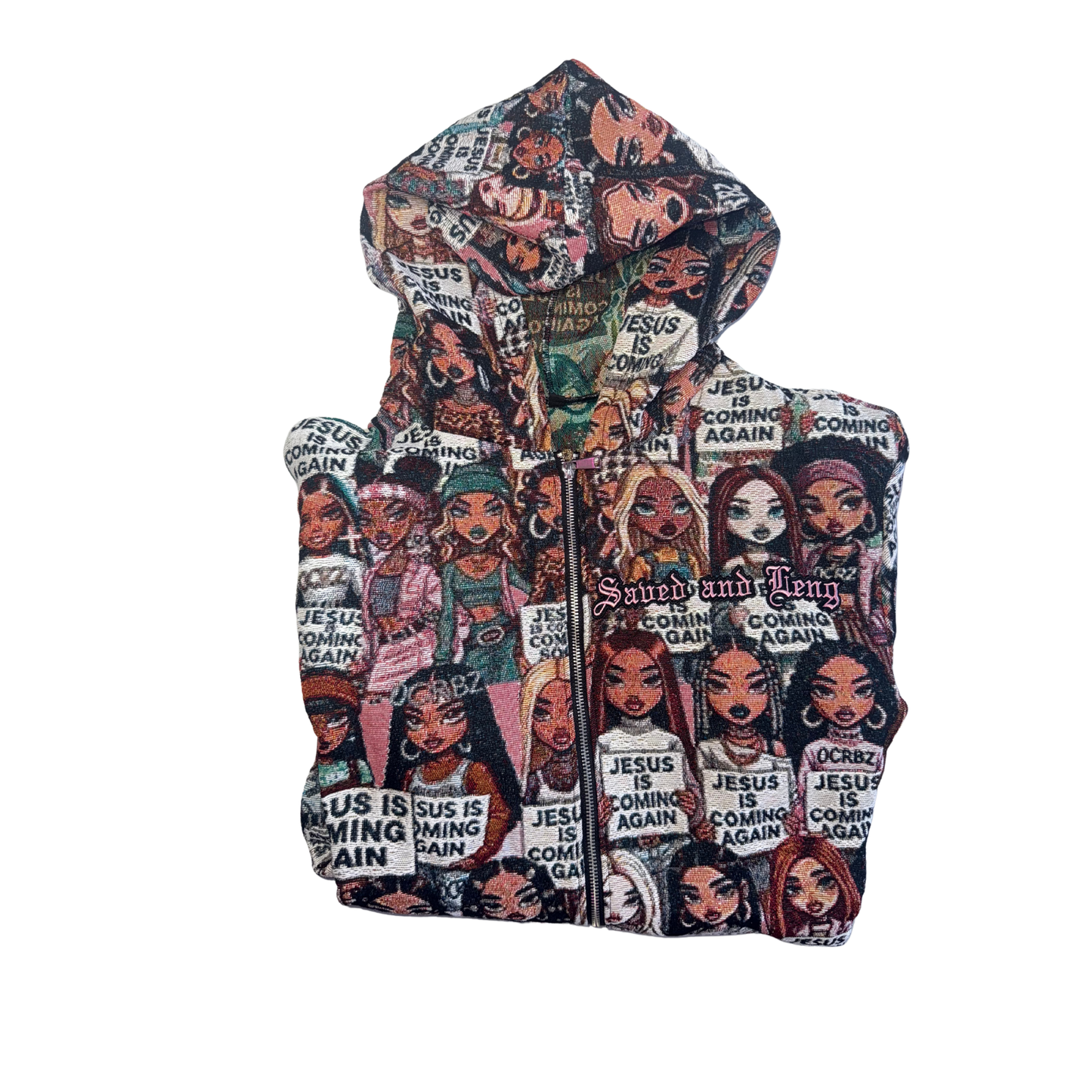 OCRBZ Jacquard Jacket –  “Jesus is Coming Again” (Female - Saved and Leng)