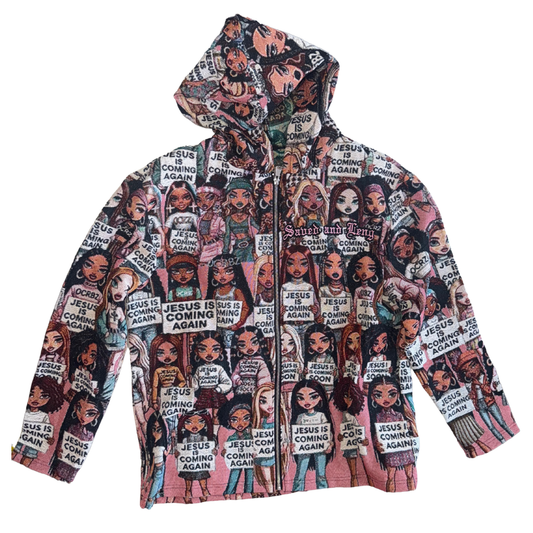 OCRBZ Jacquard Jacket –  “Jesus is Coming Again” (Female - Saved and Leng)