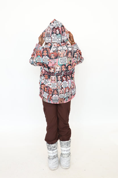 OCRBZ Jacquard Jacket –  “Jesus is Coming Again” (Female - Saved and Leng)